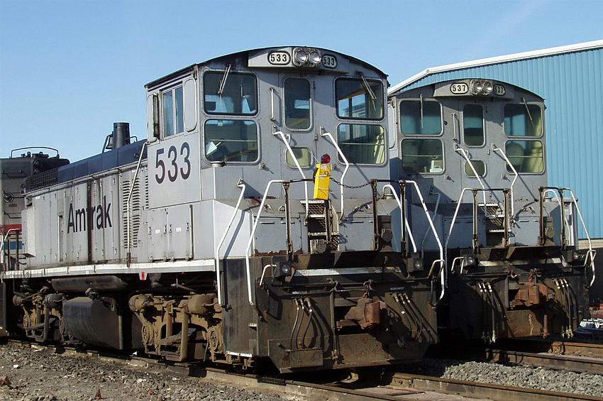 Amtrak MP15's 533 & 537 At MOW Yard - New Haven: The GreatRails North ...