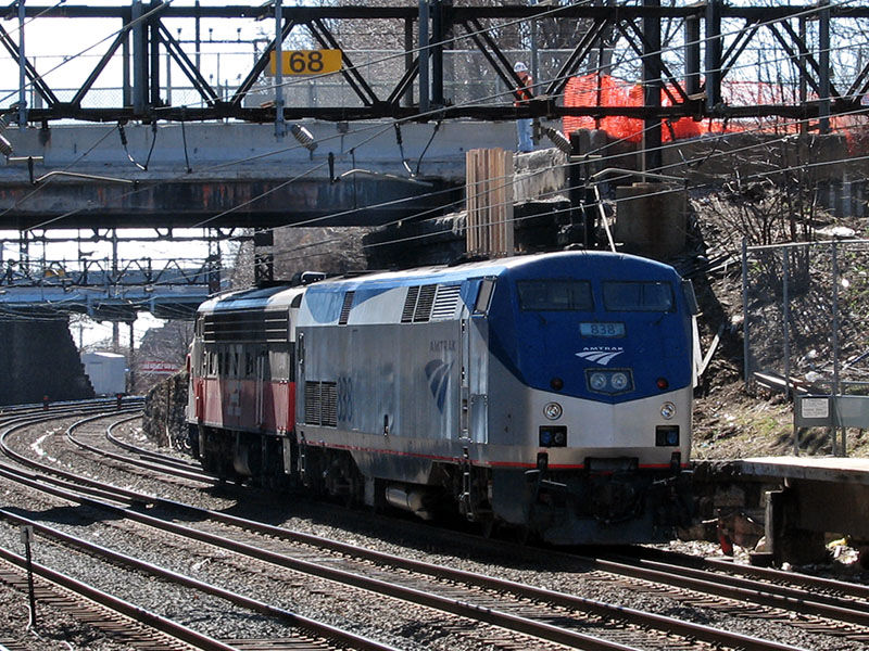 MetroNorth 2024 and Amtrak 838 at New Rochelle, NY The GreatRails